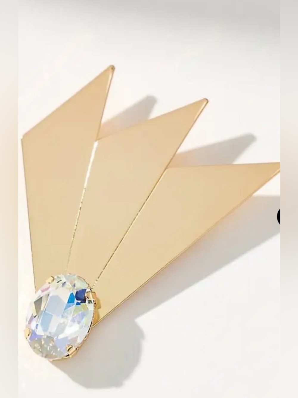 NWT Anthropologie Angular Crystal Brooch in Gold
